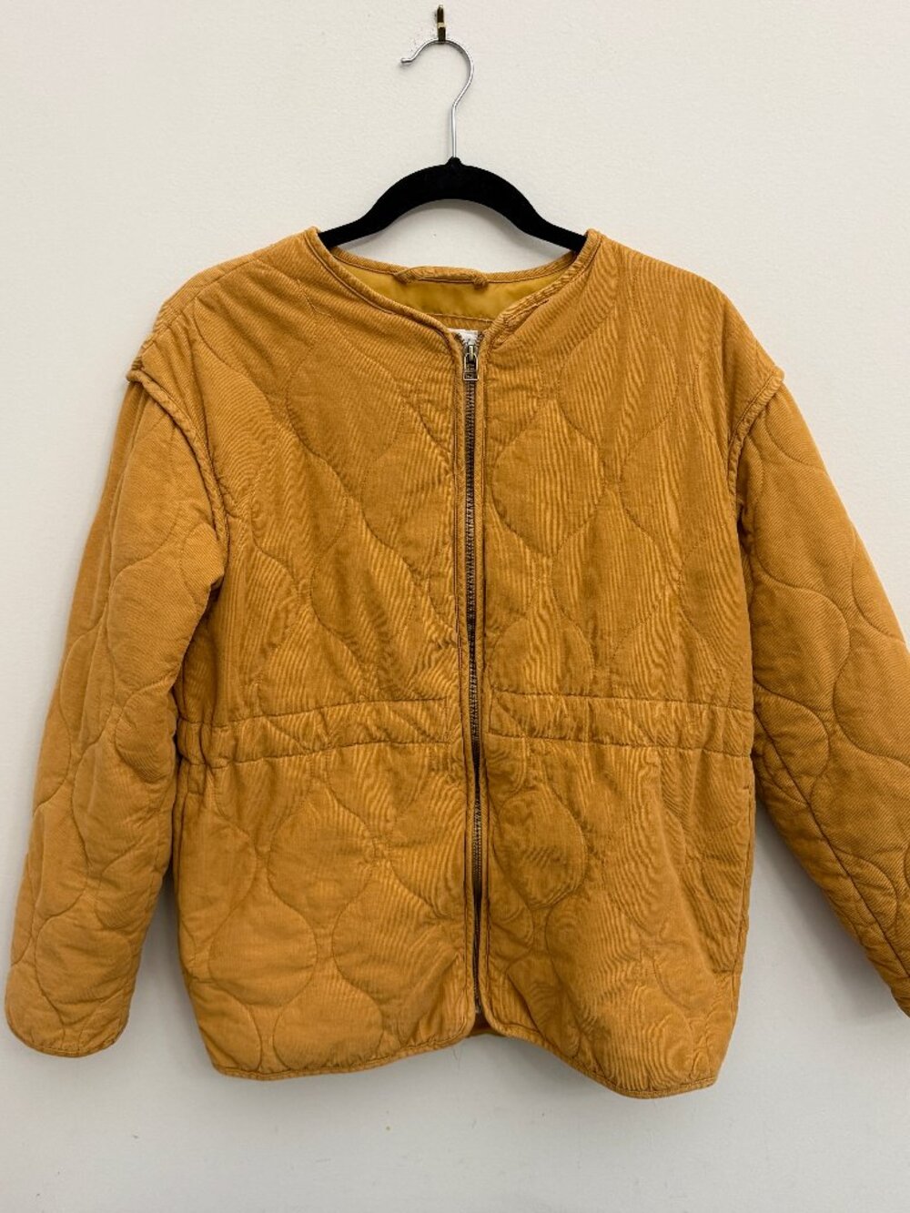 Quilted Mustard Jacket Full Zip with Side Pockets Universal Thread (Size Med ?)